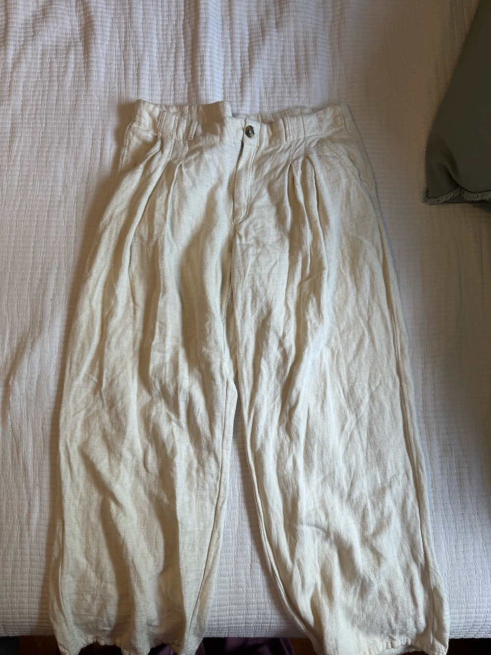 Urban Outfitters Cream Wide-Leg Pants - Picture 3 of 3